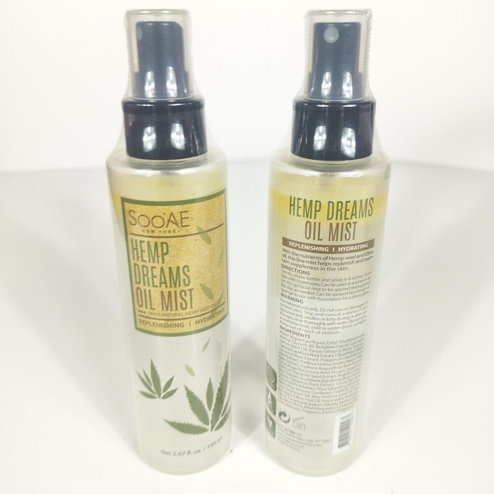 Soo'AE Hemp Dreams Oil Mist & Serum Skincare Set 4 Pc Hydating Face Care - Picture 2 of 6